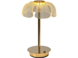 Luminária De Mesa Recarregável – Abajur Cabeceira Em Formato Flor 20cm Para Uso Noturno, 3 Cores Com Intensidade