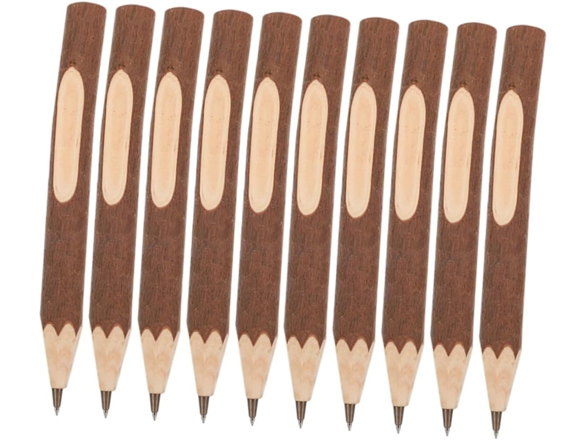 Conjunto De 10 Canetas Esferográficas Madeira, Caneta Para Desenho,