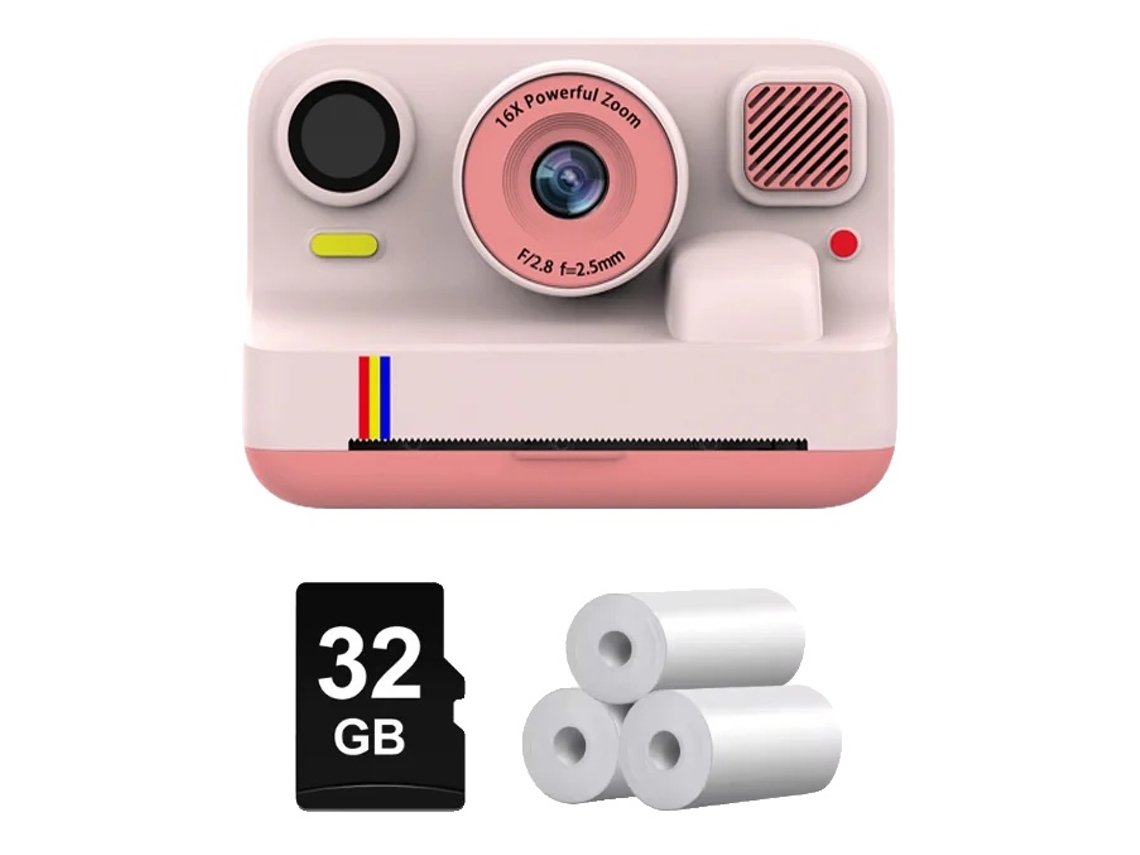 Câmera Infantil, Sensor De 48mp, Conectividade Bluetooth, Rosa