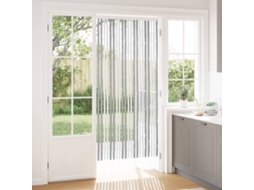 Vidaxl Cortina De Insetos Chenille Cinza E Branco 90 X 200 Cm 100% Pp