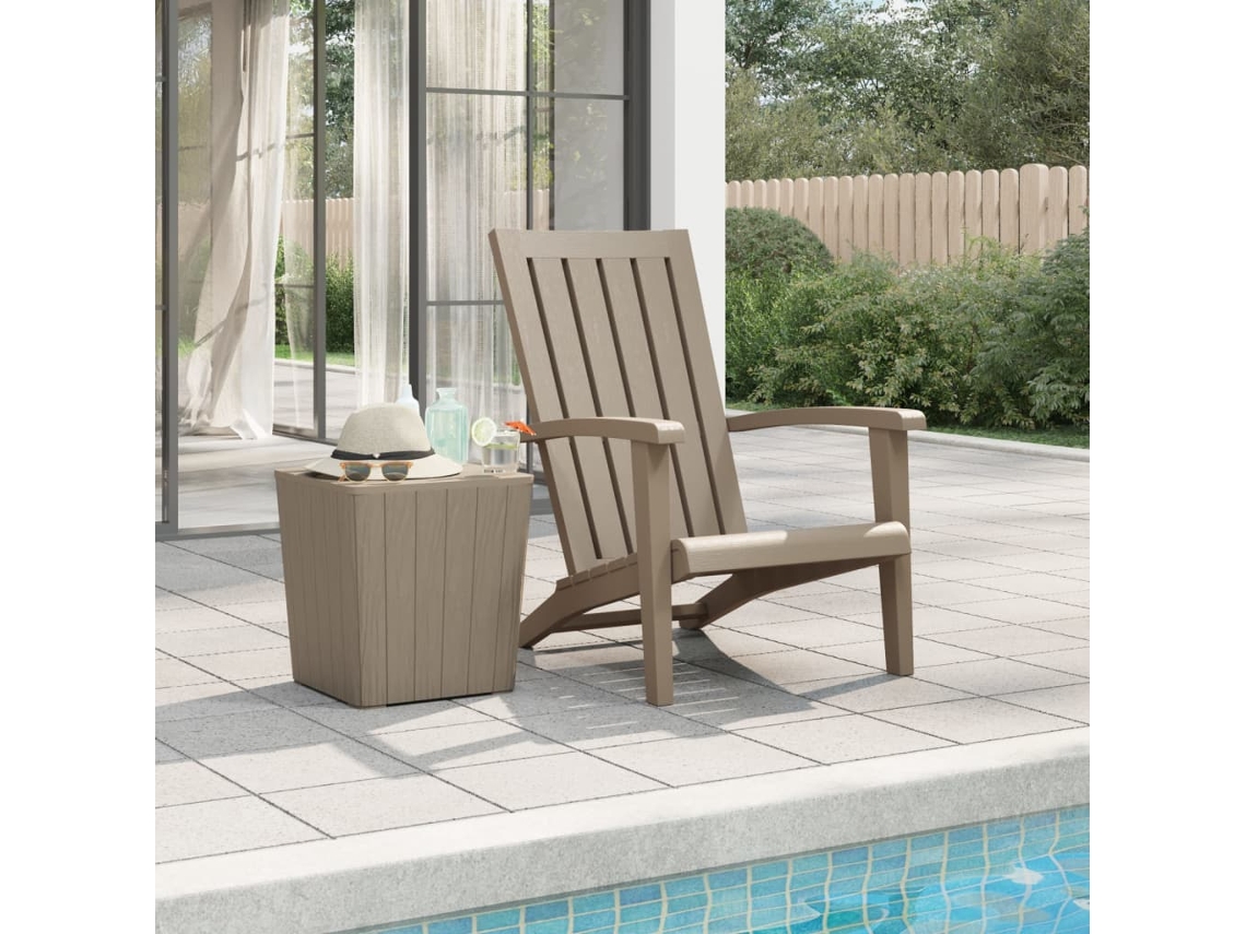 Cadeira De Jardim Adirondack Polipropileno Castanho Claro Dkd Home Decor