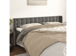 Vidaxl Cabeceira De Cama C/ Abas Veludo 183x16x78/88cm Cinzento-escuro