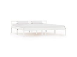 Estrutura De Cama 160x200 Cm Madeira Pinho Maciço Branco