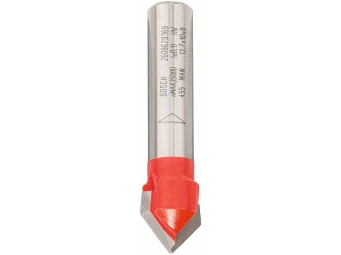 Fresa BOSCH de Ranhurar em V Expert para Madeira - 8 mm - D 12.7 mm - L 10 mm - G 44.5 mm - 90 °