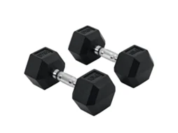 Peso Hexagonal 2x10kg Barra Conexão Preto Prata