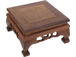 Suporte Vasos Madeira Maciça Retangular Robusta Design Simples Decoração Interiores Diversos Estilos Cor Café GOKOCO