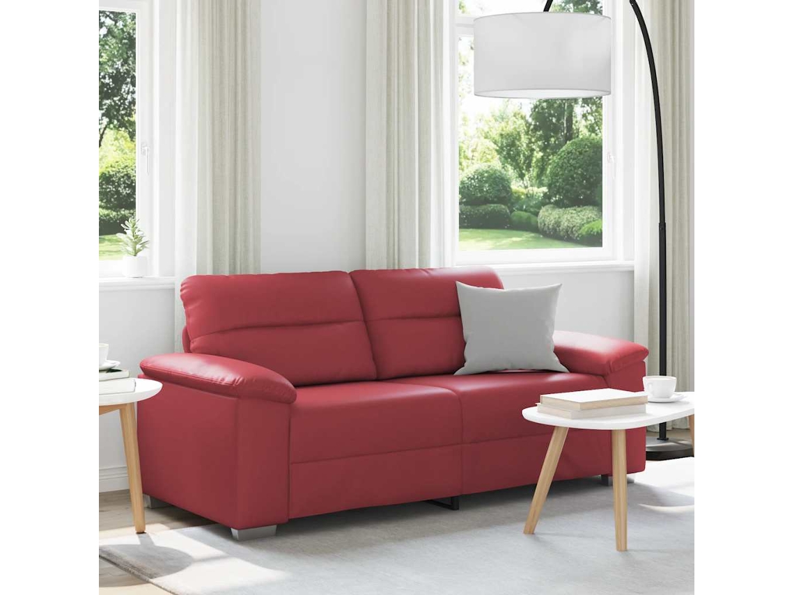 Vidaxl Sofá De 2 Lugares, Vermelho Vinho, 180x81x84 Cm, Em Couro Sintético