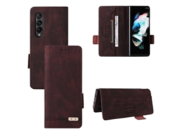 Capa De Couro Flip Com Fecho Magnético Para Samsung Galaxy Z Fold4