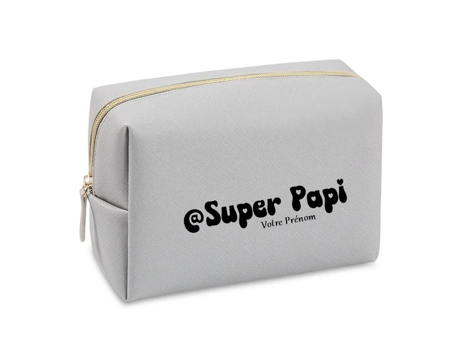 Trousse De Toalete Cinza Super Papi Personalizada Taperso