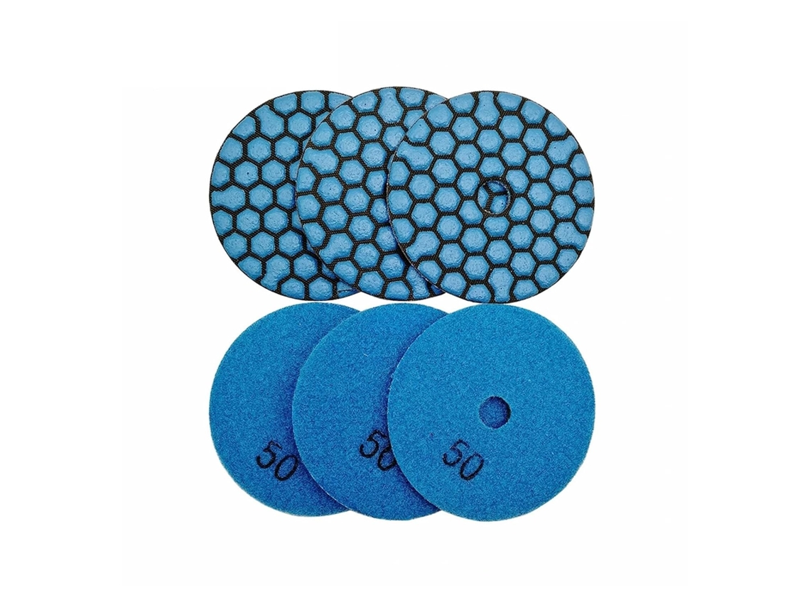 Conjunto De 6 Discos Lixa Diamantados 75 Mm (3") Com Grão 50 Para