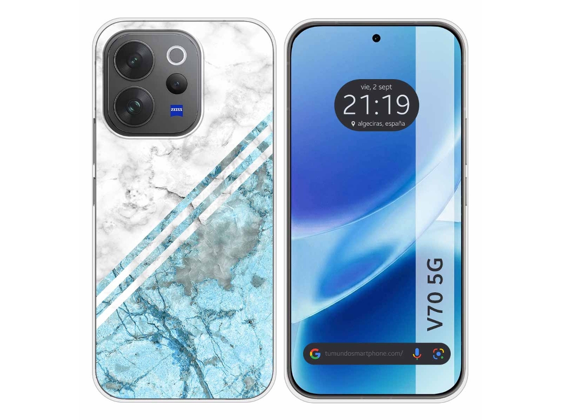 Capa Tumundosmartphone De Silicone Para Vivo V70 5g Estampa De Mármore 2 Opções