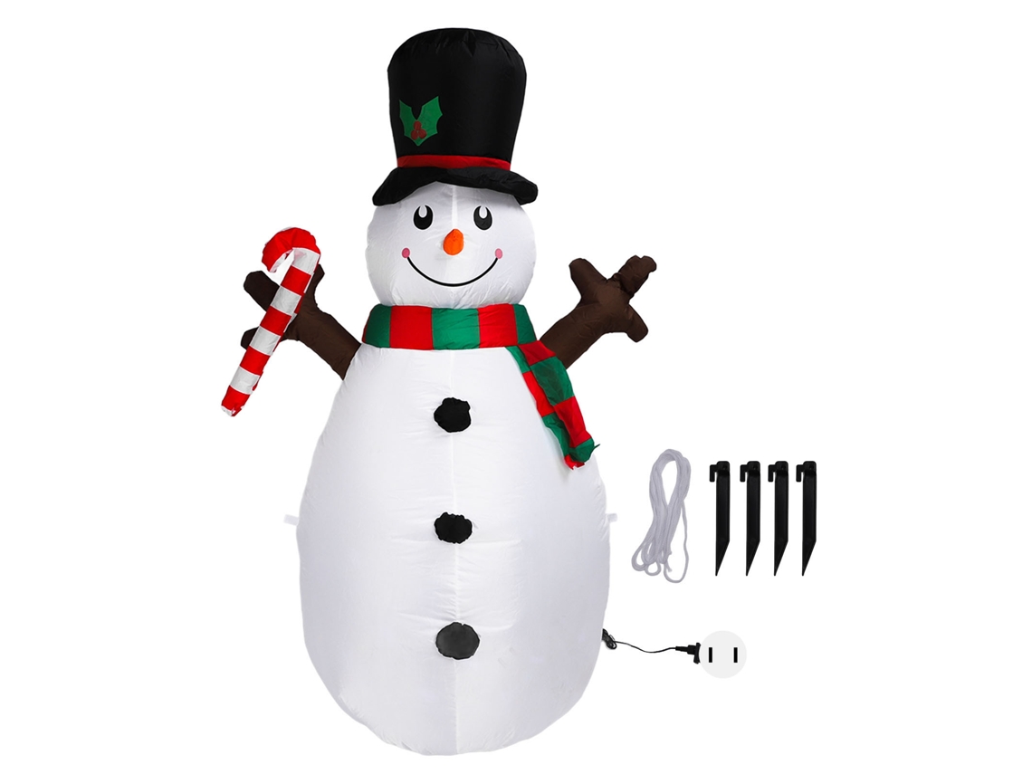 Boneco de Neve Inflável 1,6m com Efeitos de Luz para Natal ao Ar Livre com S/MARCA