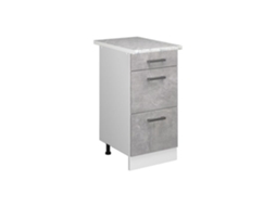 Móvel baixo universal R-Line, 40 cm com gavetas, Concreto, Vicco