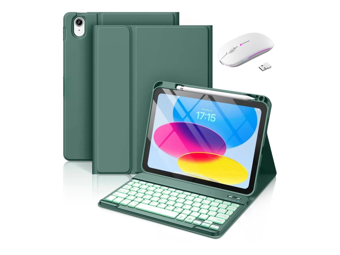 Tressino Capa Com Teclado Bluetooth Para Ipad Pro 11 M4 Polegadas Com Teclado Y Ratón Retroiluminados Magnéticos (verde Escuro) (2024)