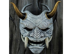 Fantasma Hannya Máscara De Halloween Máscara Prajna Meia Face Máscaras Samurai Olysi Shop