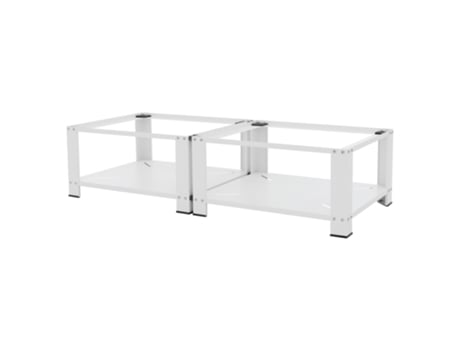 Conjunto de 2 Máquinas de Lavar Roupas Pedestal com Prateleiras Extraíveis Aço Branco Ml Design