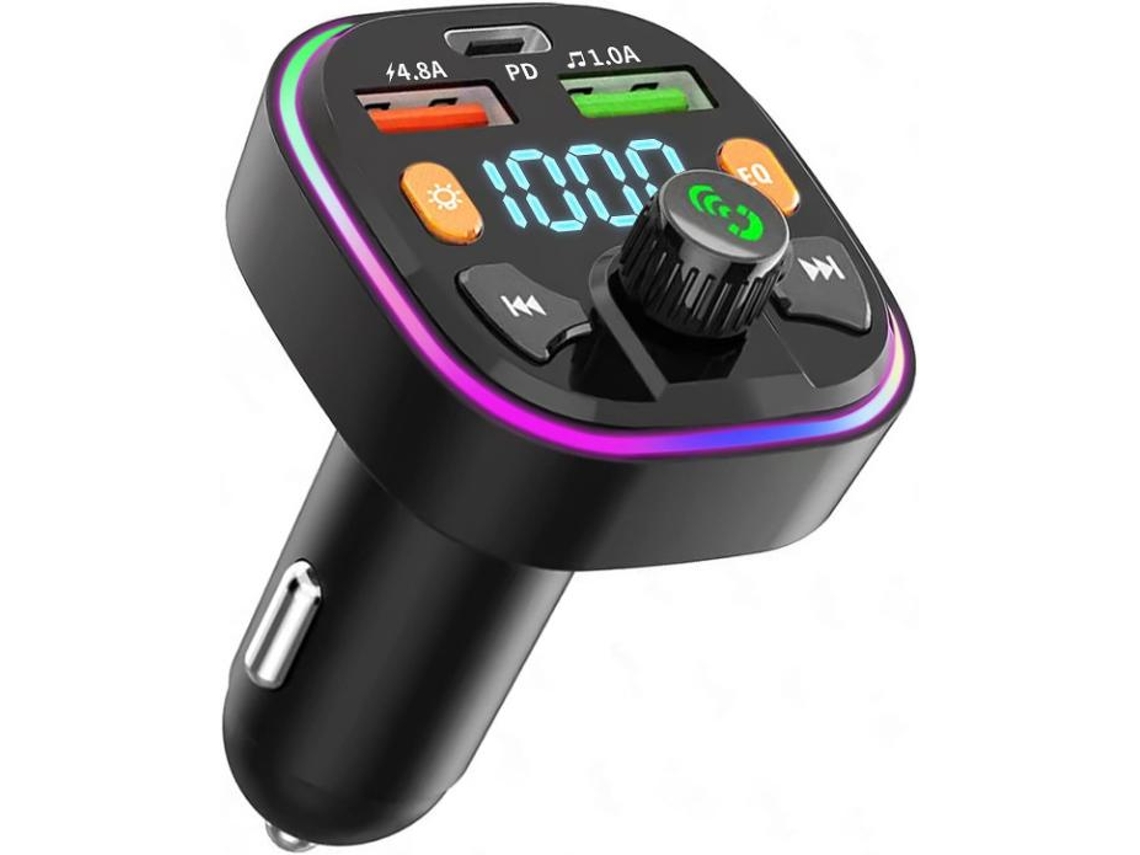 Adaptador Carro Bluetooth Yizhood Q5 Pdqc3.0 Fm Transmissor Preto