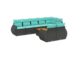 Conjunto de Sofá de Jardim, 5 Peças, Almofadas, Rattan Preto MAISON EXCLUSIVE