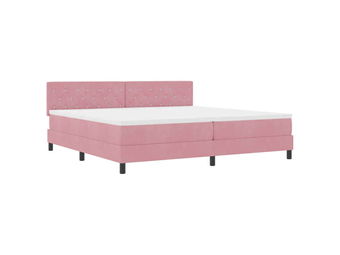 Conjunto 1 Cama Moderna Vidaxl Rosa Veludo (200 X 200 Cm)