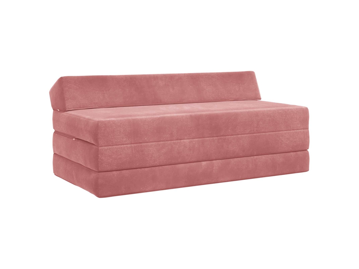 Sofá Cama Dobrável Rosa 120 X 60 X 49 Cm Tecido SYFAX
