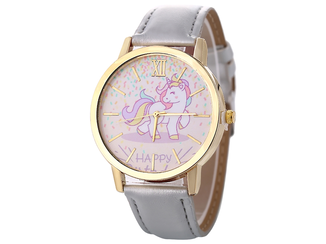 Relógio casual fashion Zlf0571-f unissex de quartzo com pulseira de couro cinza