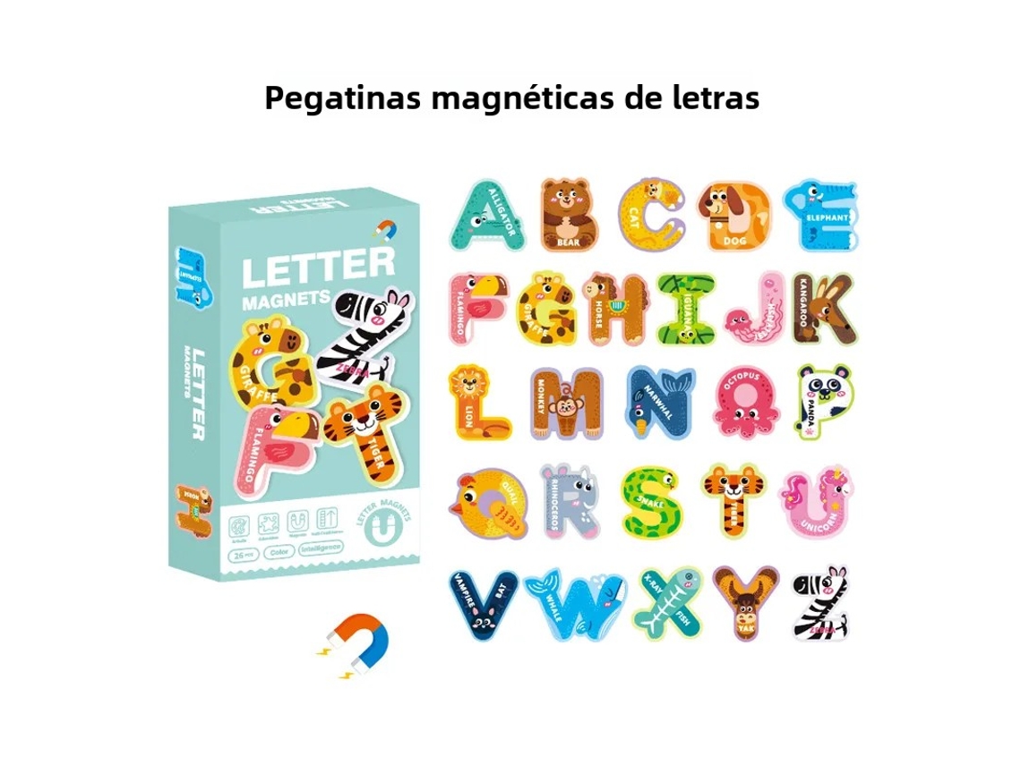Quebra-cabeça magnético para geleira, com letras, números e animais de estimação. MDUG (estilo 1)
