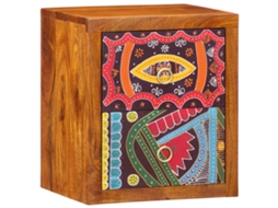 Conjunto 1 Armário De Cabeceira Vidaxl Castanho Madeira De Acácia Maciça (35 X 30 X 40 Cm)