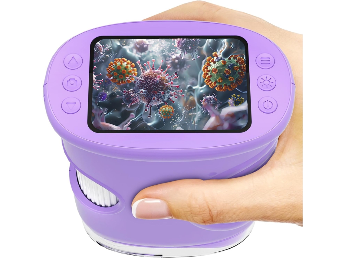 Microscópio Infantil Digital Portátil 1000x Com Ecrã Ips 2.0" E Câmara 2mp - Roxo - Eifson