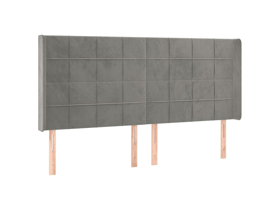 Headboard, Headboards Vidaxl Cinzeto Veludo (203 X 16 X 118/128 Cm)