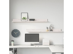 Vidaxl Prateleiras De Parede 2 Pcs 110x11x9 Cm Pinho Maciço Branco