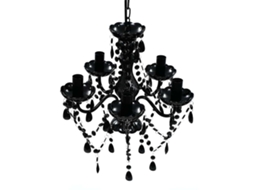 Lustre Preto Com 5 Lâmpadas