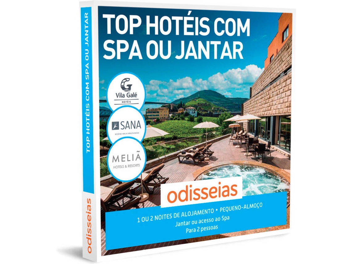 ODISSEIAS Pack Presente - Top Hotéis 4* e 5* com Spa ou Jantar - Experiência de alojamento para 2 pessoas