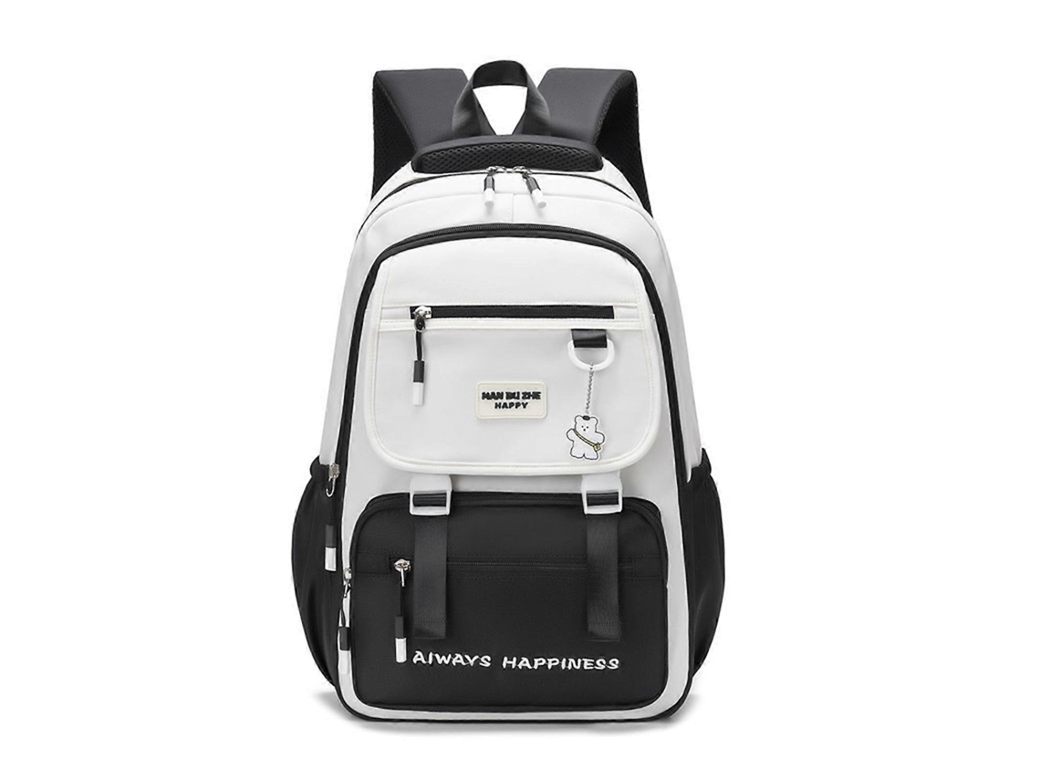 Mochila Feminina Elegante E Impermeável Para Faculdade, Com Alta Capacidade, Moderna E Prática Para Viagens E Livros, Na Cor Preta.