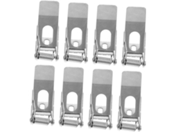 Conjunto de 8 Presilhas Metálicas Prateadas para Spots Embutidos com Mola, Fácil Instalação e Design Estético SFUSHOS