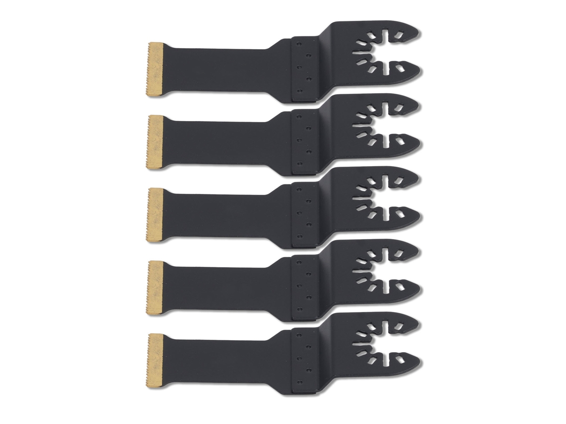 Kit com 5 lâminas de serra para ferramenta oscilante multifuncional profissional com revestimento de titânio, 28 mm.
