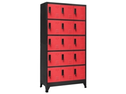 Vidaxl Cacifo 90x40x180 Cm Aço Antracite E Vermelho