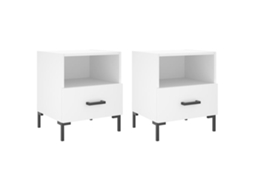 Bedside Cabinet, Bedside Cabinets Vidaxl Branco Madeira Processada (n/a)