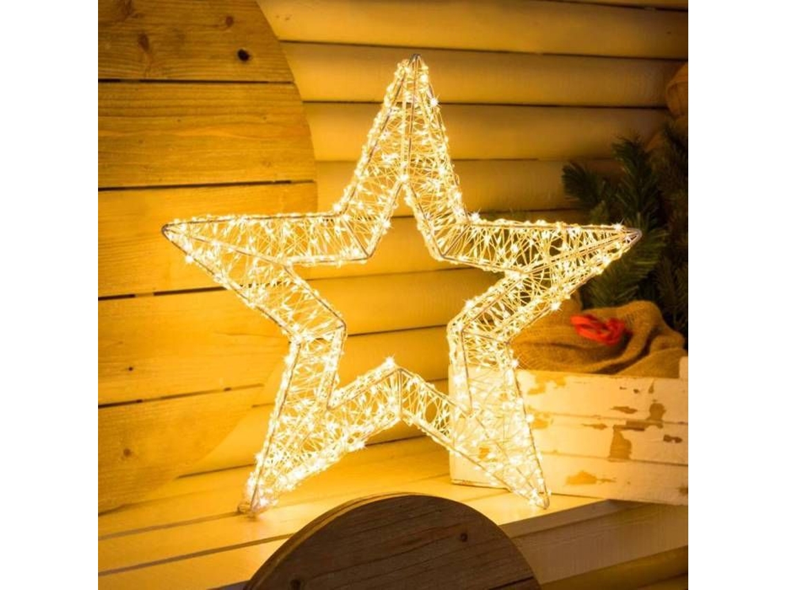 Estrela Luminosa Led 3d Ø55cm Metal Branco 2000 Microled Flashled Diamond Ip44 Lotti