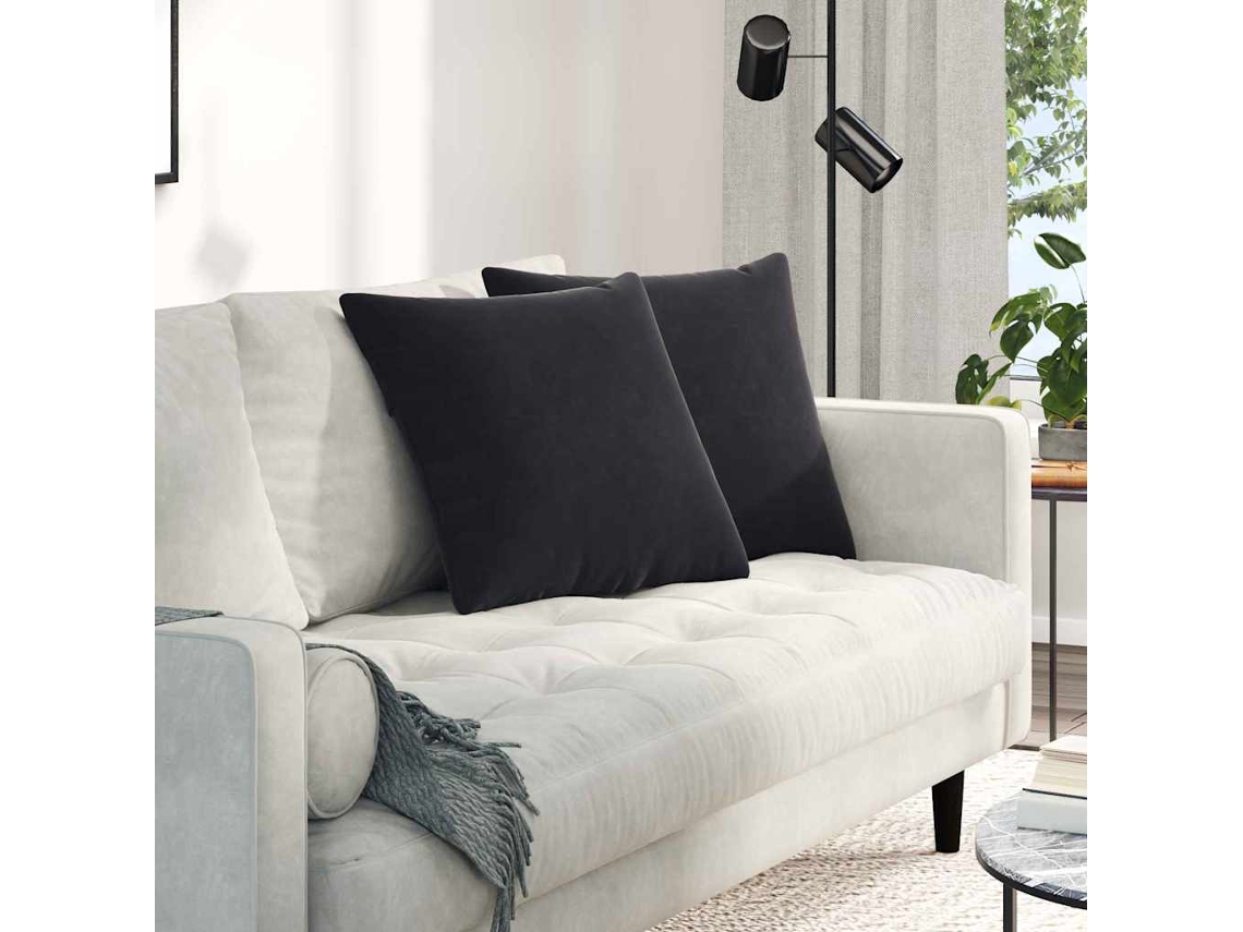Vidaxl Travesseiros De Sofá 2 Pcs Preto 50 X 50 Cm