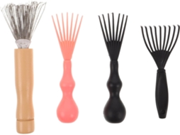 Eringogo Conjunto De 4-mini Pentes E Escovas Cabelo Ferramenta Compacta Para Limpeza, Remoção De Poeira E Cabelo