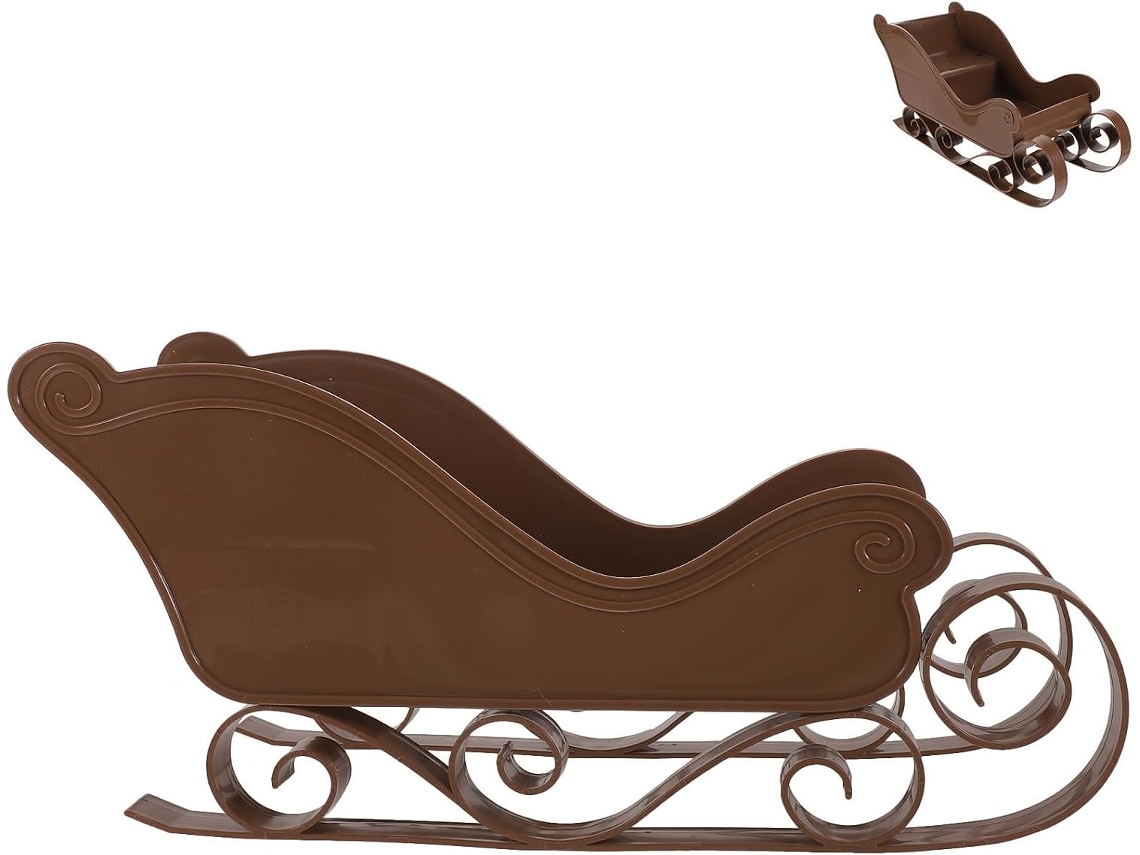 Mini Trenó De Natal Compacto De Plástico Para Decoração.