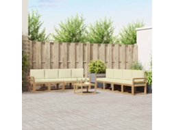 Vidaxl Conjunto De Sofás Para Exterior 9 Unid. Branco E Creme