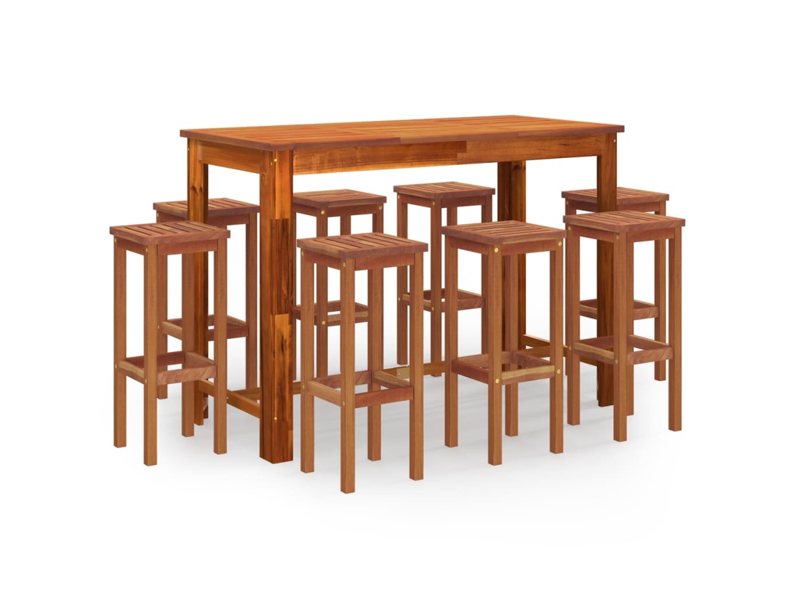 Garden Bar Set, Garden Bar Sets Vidaxl Marrom Madeira De Acácia (mesa Com 150 Cm De Comprimento)
