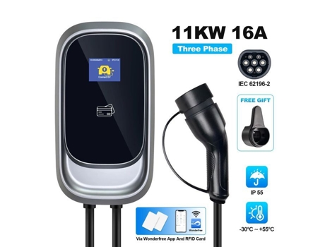 Borne De Recarga Para Veículos Elétricos, Controle Por Aplicativo E Rfid, Ajuste Flexível Da Corrente, 11 Kw, Tipo 2 Oem Bazarland30