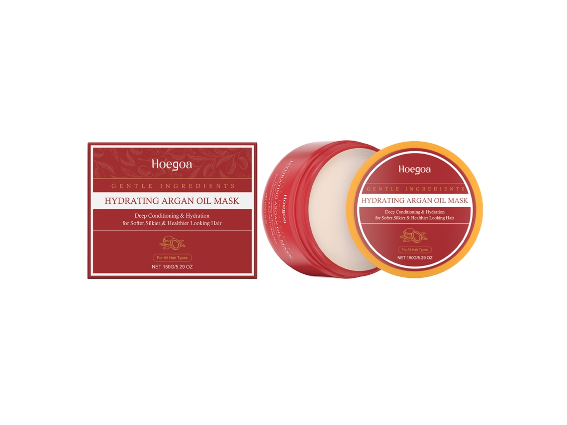 Máscara Capilar LAXISCREED de Óleo de Argan Hoegoa para Hidratação e Reforma de Cabelos Secos e Frizz