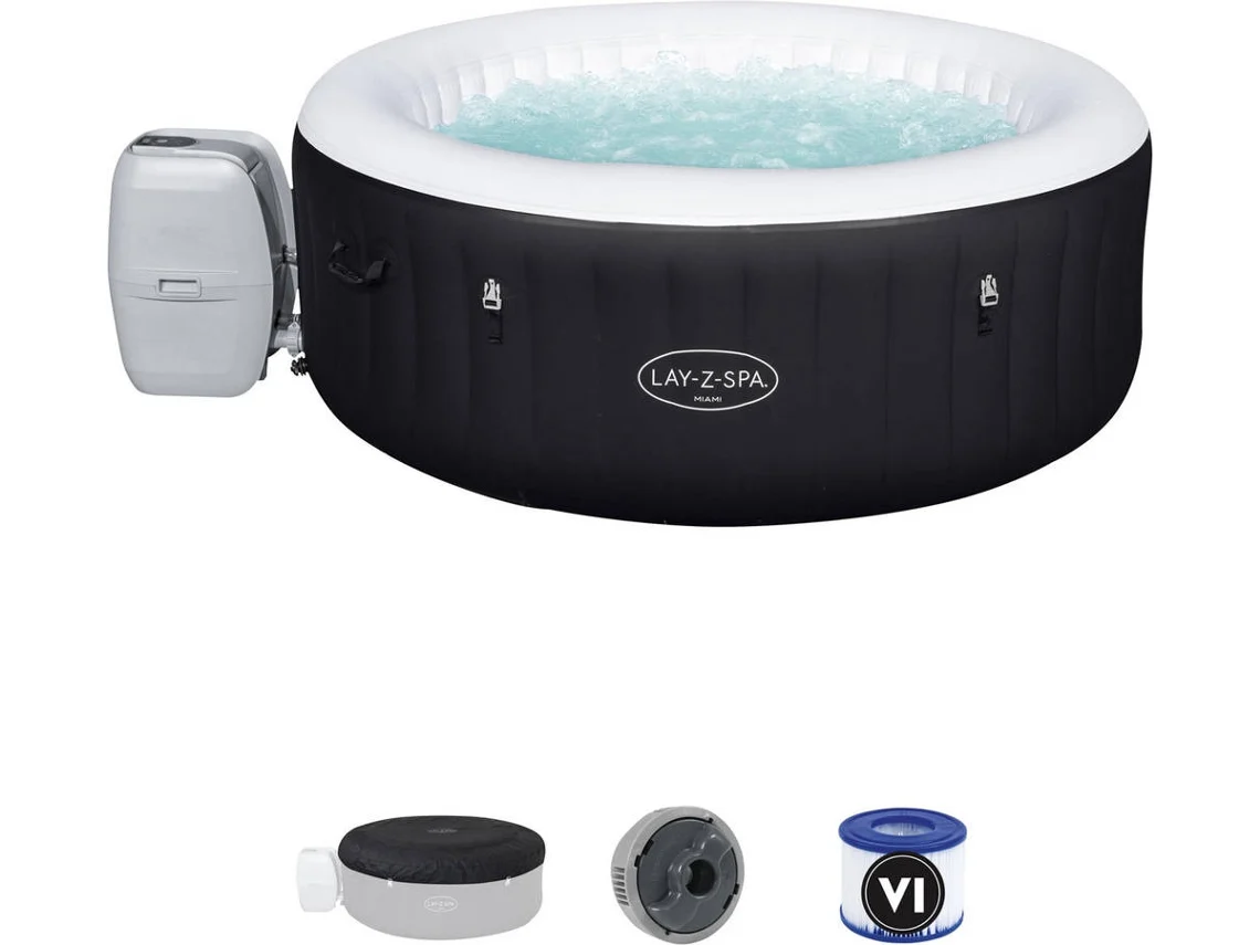 Spa Insuflável BESTWAY Lay-Z-Spa Miami Para 2-4 pessoas Redondo 180x66 cm