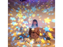 Projetor de Estrelas Led Giratório com Controle Remoto, Luz Noturna para Quarto, Presente para Crianças | S/MARCA