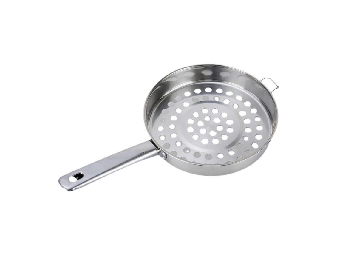 Coador De Camarão De Furos Grandes Em Aço Inoxidável Para Cozinha Com Design Prático E Fácil Limpeza Alça Única
