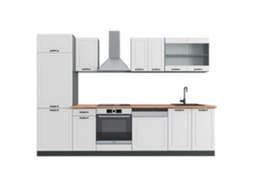 Cozinha R-Line, 300 cm, PT Carvalho, Cottage branco/antracite, Vicco