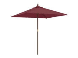 Maison Exclusive - Guarda-sol De Jardim Com Poste De Madeira 198x198x231 Cm Bordô